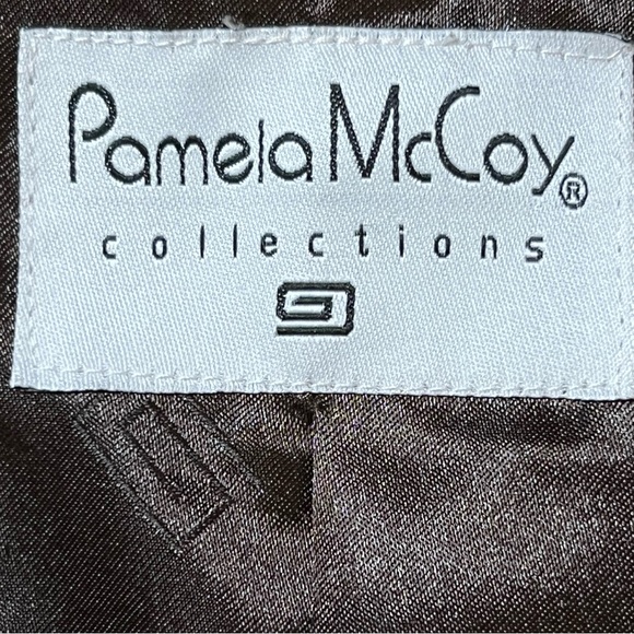 Pamela McCoy Collections Brown Suede Coat With Bronze Beading Trim Large - Picture 11 of 16